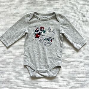 Disney x Jumping Beans 3M Long Sleeve Christmas Bodysuit